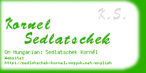 kornel sedlatschek business card