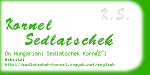 kornel sedlatschek business card